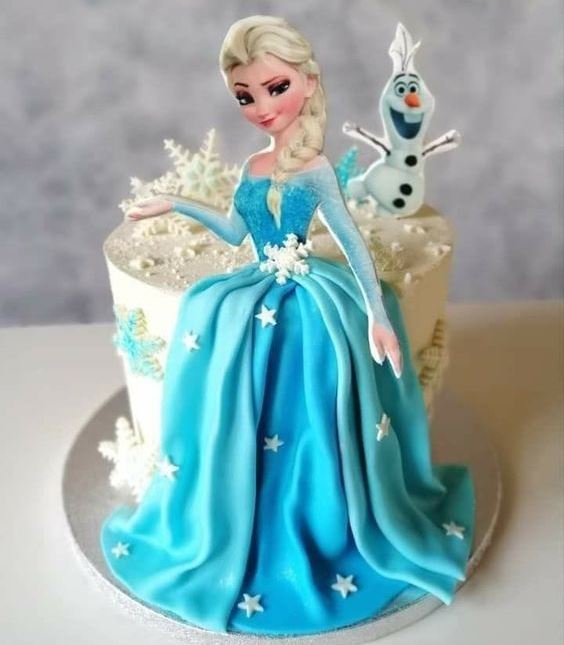 Stylish and Cute Frozen Birthday Cake - Juniper Cakery