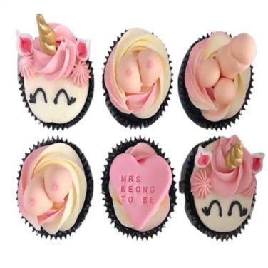 6 vulgar cupcakes for bridal shower
