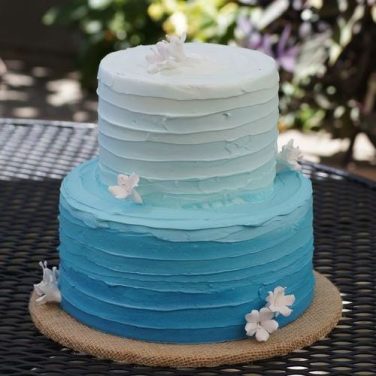 Creamy White and Blue Cake