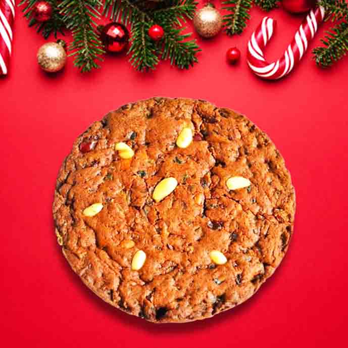 Christmas plum cake with almonds