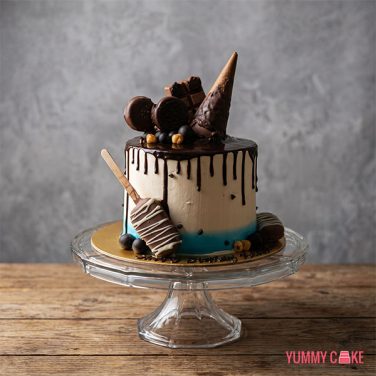 Chocolate Ice Cream Theme Drip Cake