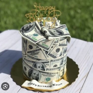 money theme birthday cake