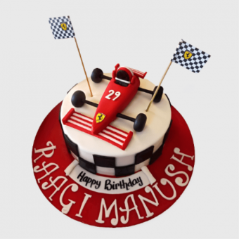 Formula One Race Car Theme Cake