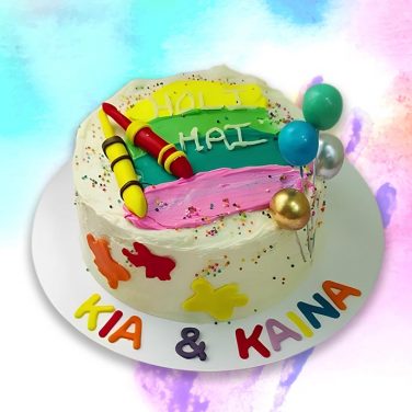 holi theme cake