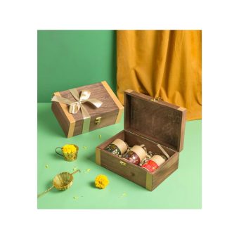 Festive Wooden Tea Gift Box