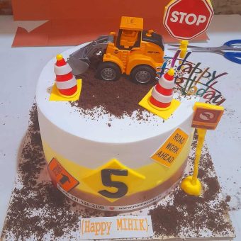 JCB construction theme cake