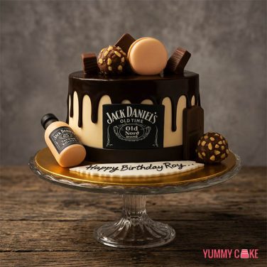 Jack Daniels Themed Birthday Cakee