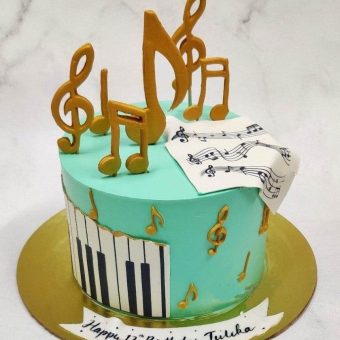 music themed birthday cake