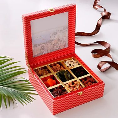 Red Square Dry Fruit Box