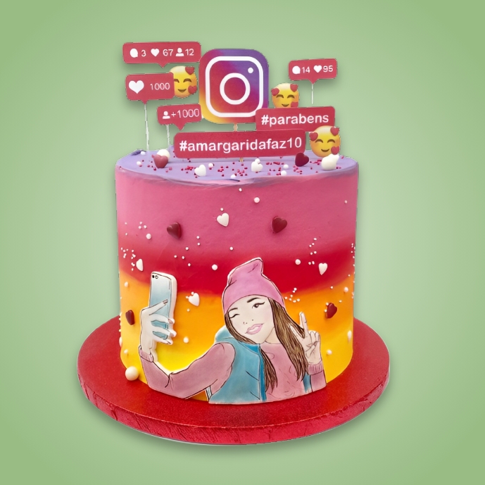 Instagram-themed cake for follower milestone