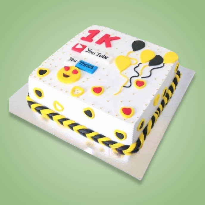 1K YouTube subscribers celebration cake