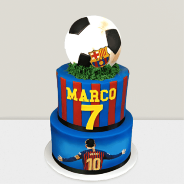 2 tier soccer theme cake