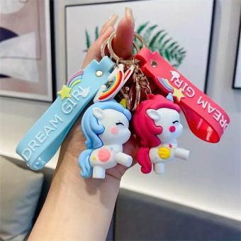 Rainbow Unicorn Soft Silicone Keychain