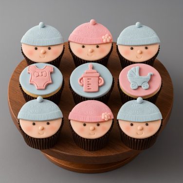 baby shower theme cupcakes