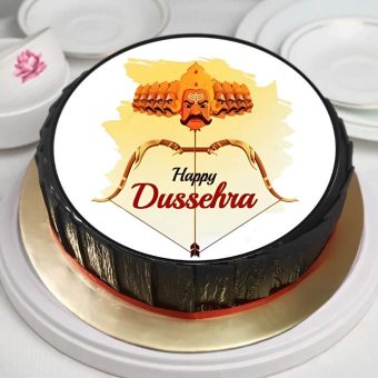 happy dussehra photo cake