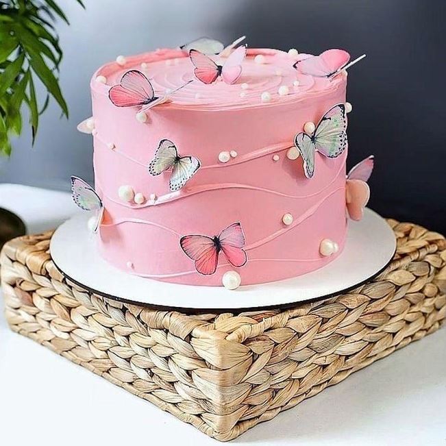 pink butterfly cake