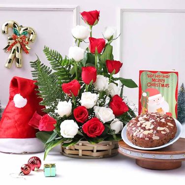 Holiday Floral and Cake Hamper