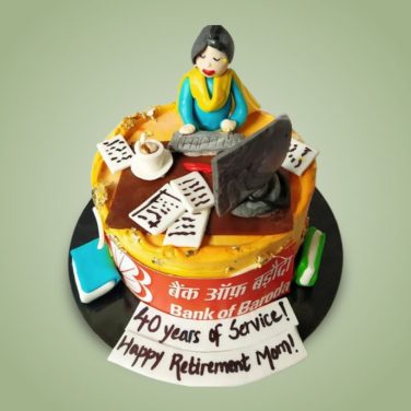 bank of baroda employee retirement cake