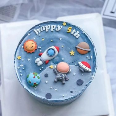 solar system theme cake