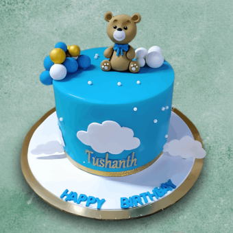 Blue Teddy Bear Cake