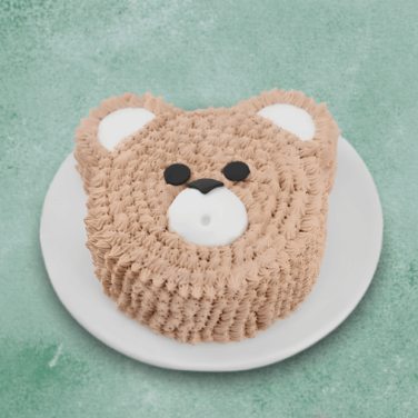 Fluffy Teddy Bear Cake in round shape