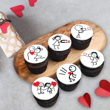 Lovebirds Themed Cupcakes (Set of 6)