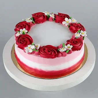 Lovely Red Roses Cake