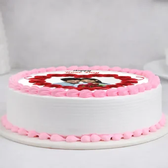 Sweet Rose Day Photo Cake