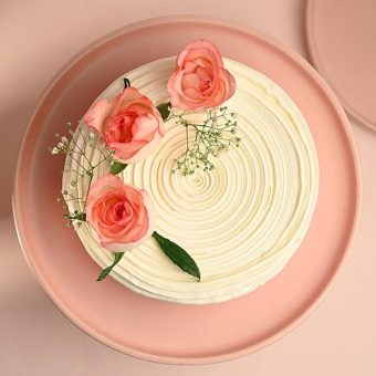 Pink Rose Anniversary Cake