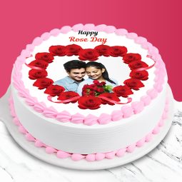 Sweet Rose Day Photo Cake