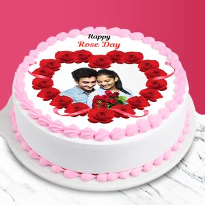 Sweet Rose Day Photo Cake
