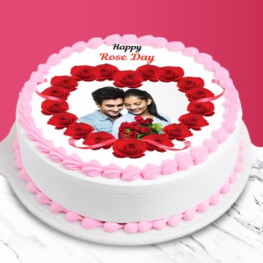 Sweet Rose Day Photo Cake