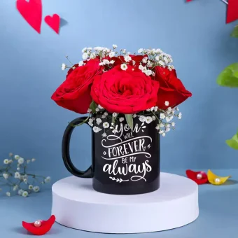 forever rose flower mug