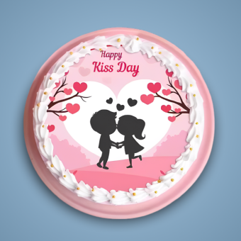 heartfelt kiss poster cake