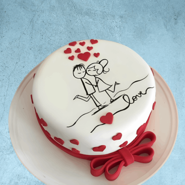 Hug Day Special Couple Cake