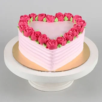 Sweet Heart Rose Cake