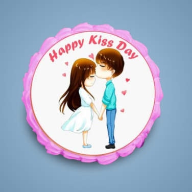 sweet couple kiss cake