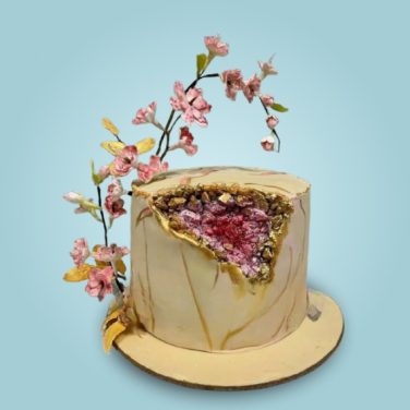 Beige Geode Crystal Cake