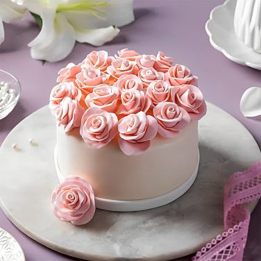 Floral Fantasy Cake with creamy roses