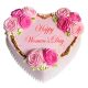 Heart Shape Pink Blossom Women's Day Cake