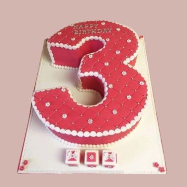 number 3 birthday cake