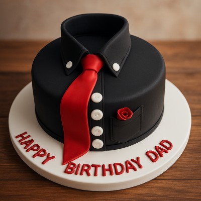 shirt and tie theme cake for dad birthday