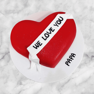 we love you papa heart shaped cake