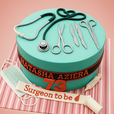medical tools cake