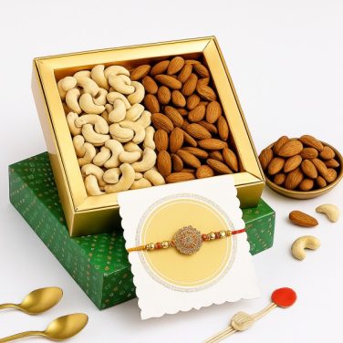 Premium Rakhi with Dry Fruits Combo