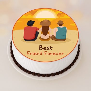 beach theme BFF cake