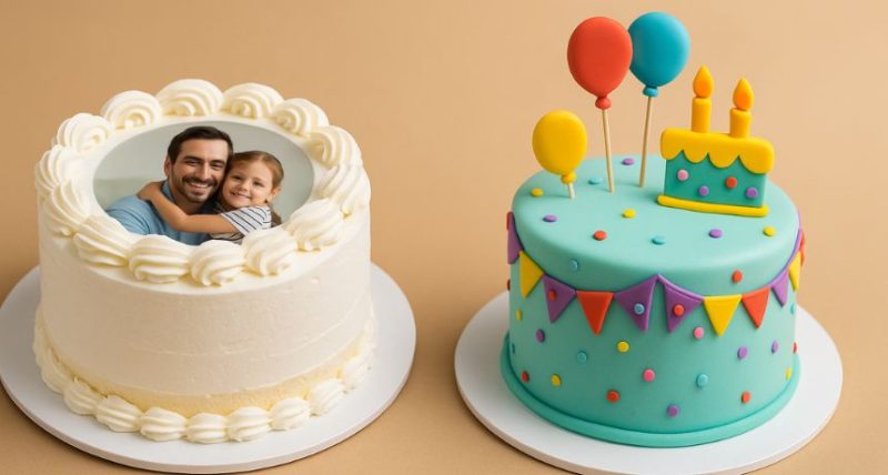 photo cake vs theme cake