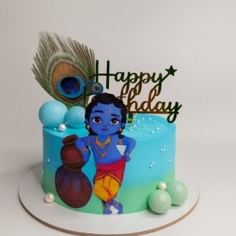 Happy Birthday Laddu Gopal Cake for Janmashtami