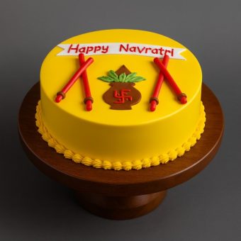 Kalash and Dandiya Theme Cake for Navratri