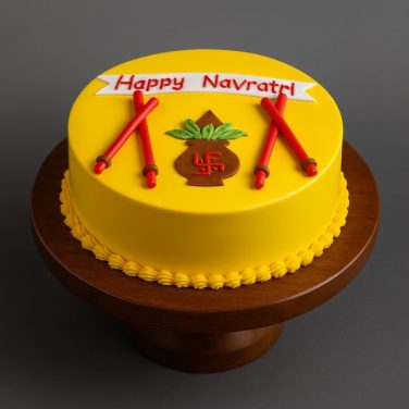 Kalash and Dandiya Theme Cake for Navratri
